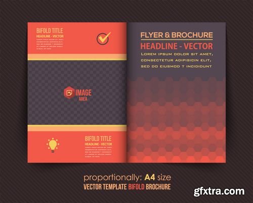 Vector - Dark Style Business Bi-Fold & Tri-Fold Brochure Design