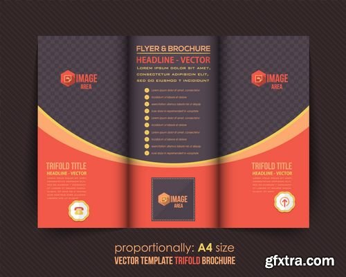 Vector - Dark Style Business Bi-Fold & Tri-Fold Brochure Design