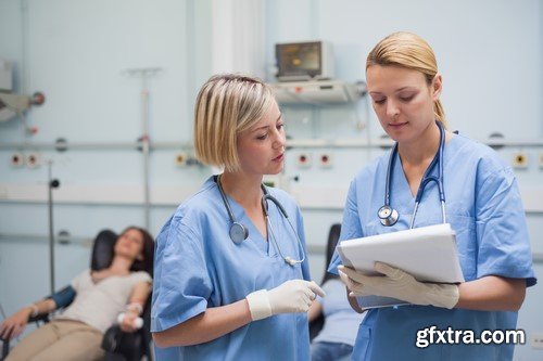 A group of health professionals in the hospital 10x JPEG