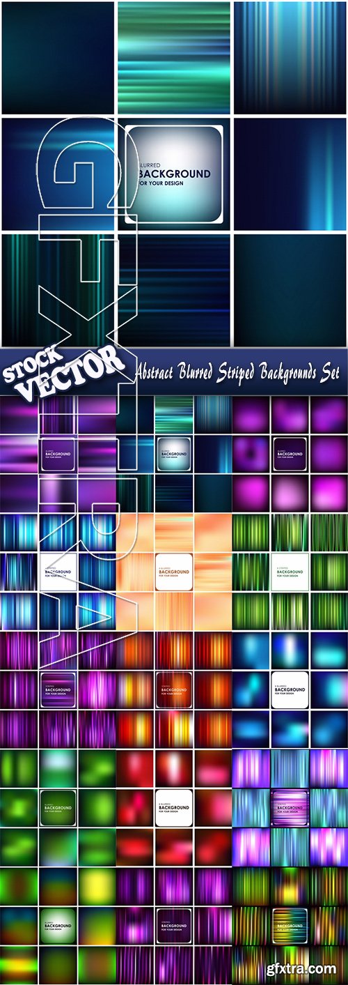 Stock Vector - Abstract Blurred Striped Backgrounds Set