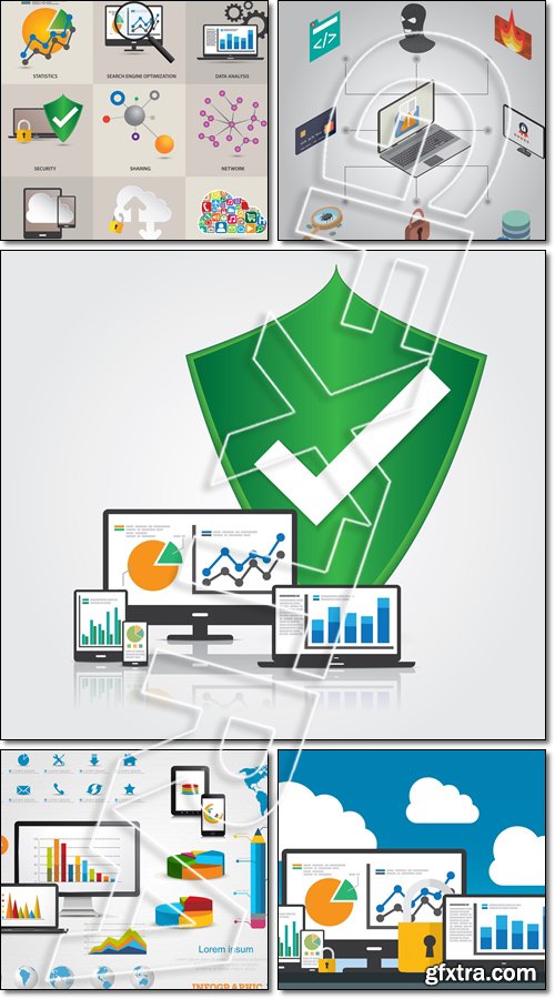 Technology Security Concept icons - Vector