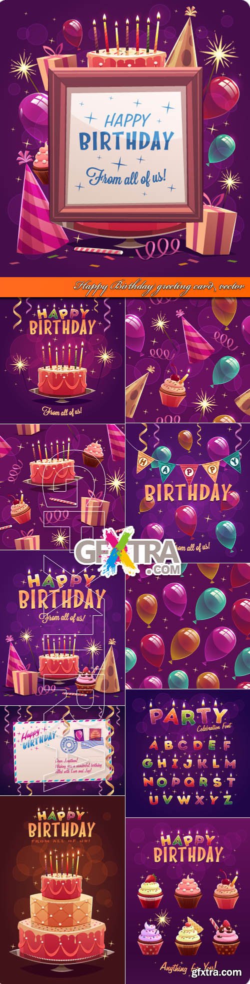 Happy Birthday greeting card vector