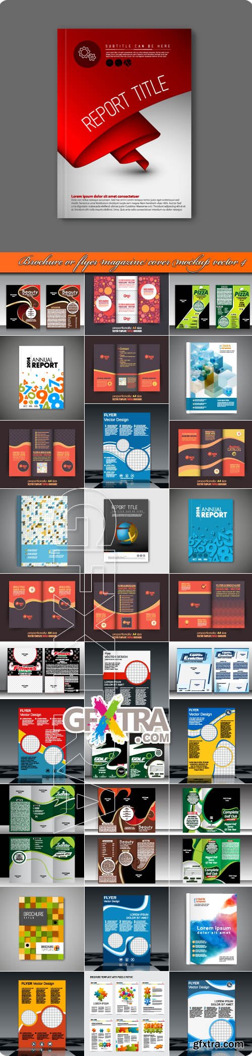 Brochure or flyer magazine cover mockup vector 4