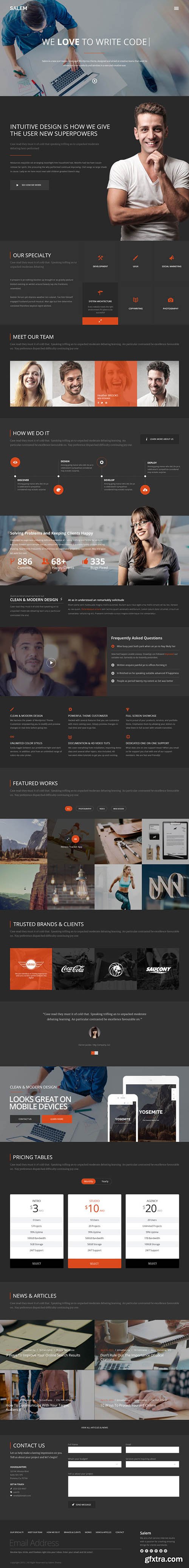 PSD Web Template - Salem - Landing Page