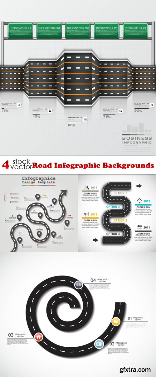 Vectors - Road Infographic Backgrounds