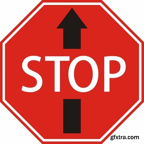 Collection of vector image sign stop sign prohibiting signs 25 Eps