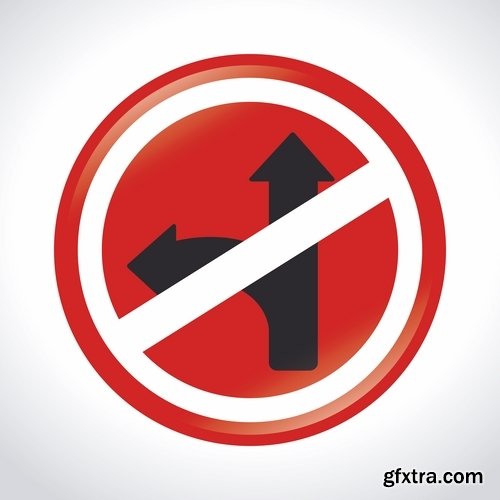 Collection of vector image sign stop sign prohibiting signs 25 Eps