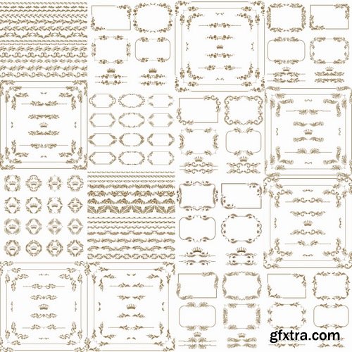 Collection of vector image calligraphic elements design elements frame frame monogram 25 Eps