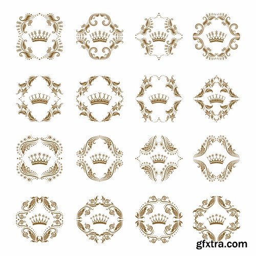 Collection of vector image calligraphic elements design elements frame frame monogram 25 Eps