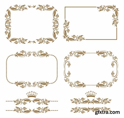 Collection of vector image calligraphic elements design elements frame frame monogram 25 Eps