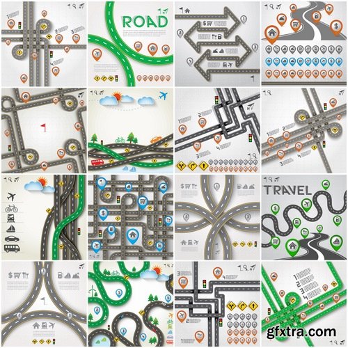 Collection elements of infographics vector image #22-25 Eps