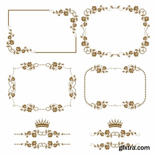 Collection of vector image calligraphic elements design elements frame frame monogram 25 Eps