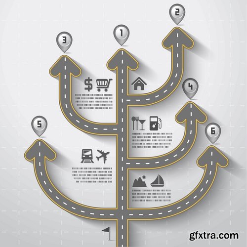 Collection elements of infographics vector image #22-25 Eps