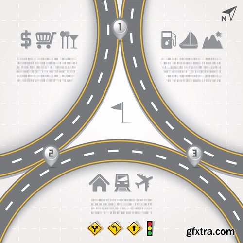 Collection elements of infographics vector image #22-25 Eps