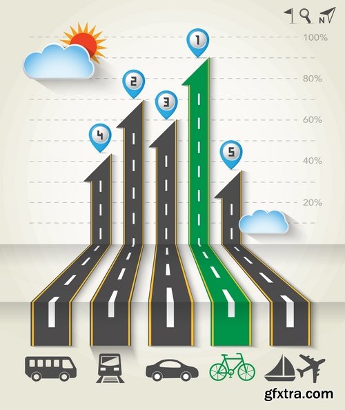 Collection elements of infographics vector image #22-25 Eps