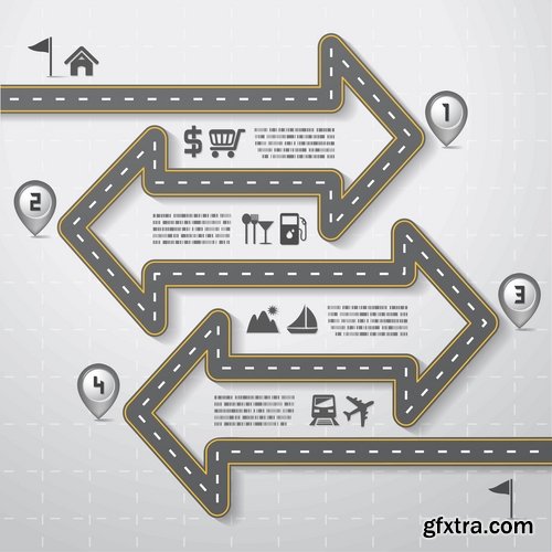 Collection elements of infographics vector image #22-25 Eps