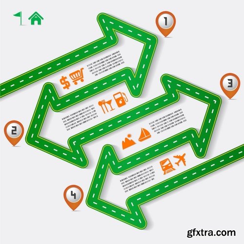 Collection elements of infographics vector image #22-25 Eps