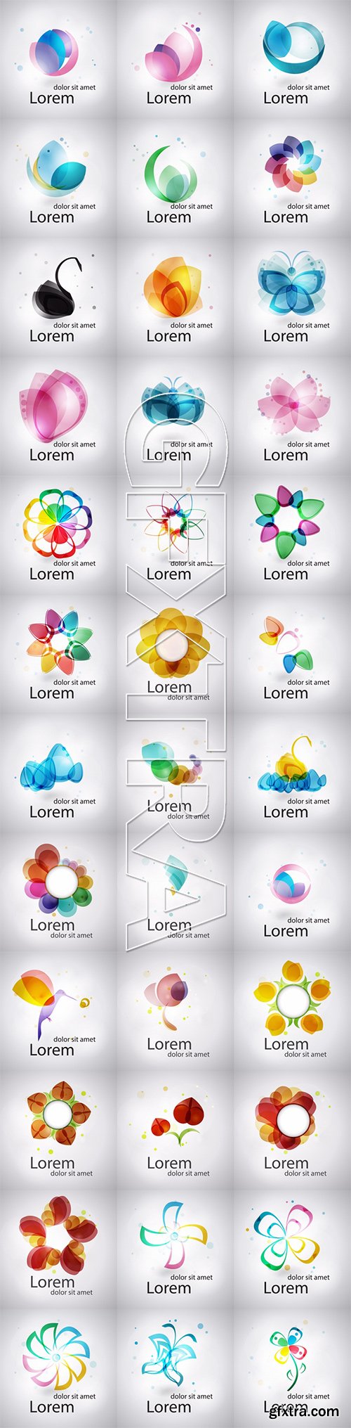 Stock Vector - Abstract Business Logos Icons Symbols, 100EPS