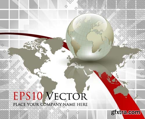 Background with world map vector illustration 10x EPS