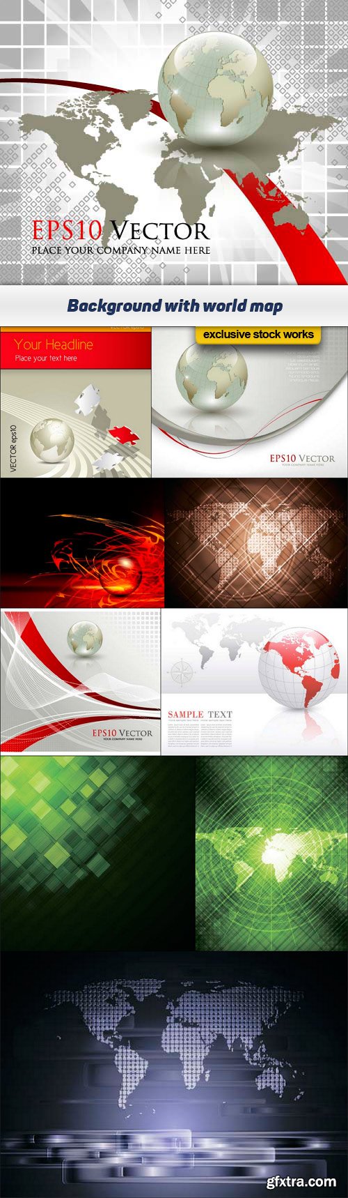 Background with world map vector illustration 10x EPS