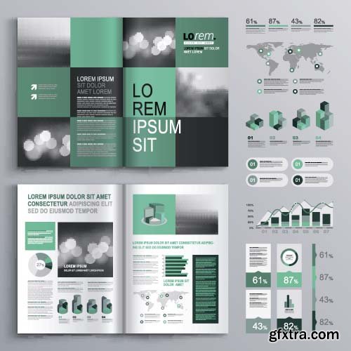 Brochure template design with square shapes 24x  EPS