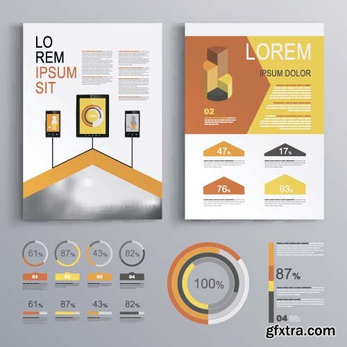 Brochure template design with square shapes 24x  EPS