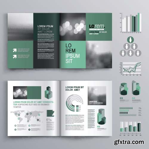 Brochure template design with square shapes 24x  EPS