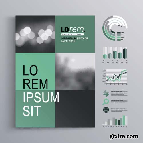 Brochure template design with square shapes 24x  EPS