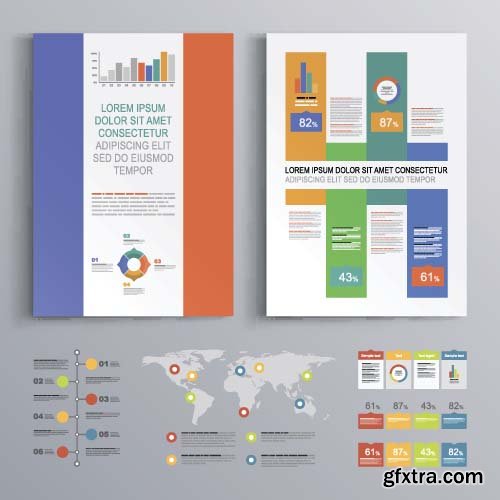 Brochure template design with square shapes 24x  EPS