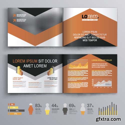 Brochure template design with square shapes 24x  EPS