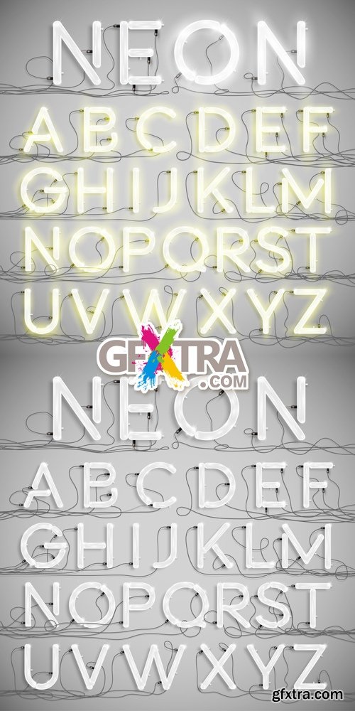 Neon Alphabet Vector