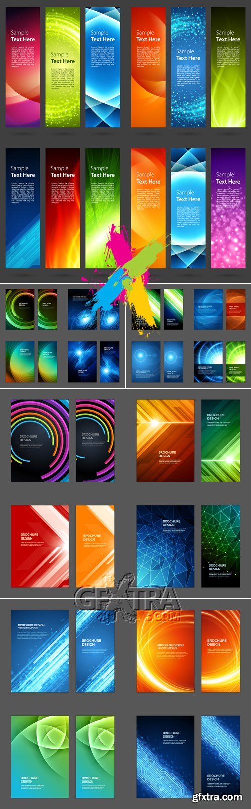 Abstract Color Banners & Cards Vector