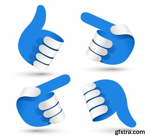 Collection of vector image of human hands various hand gestures 25 Eps