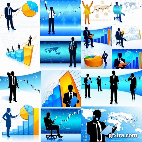 Collection of vector image of business success business idea 25 Eps