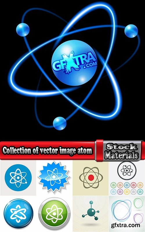 Collection of vector image atom molecule molecular physics Us 25 Eps