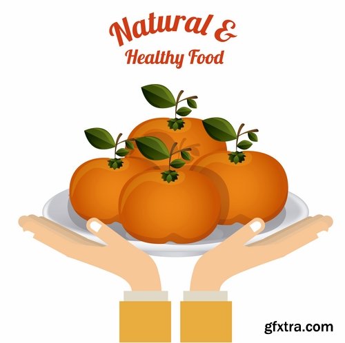 Collection of vector image infographics eating food natural product 25 Eps