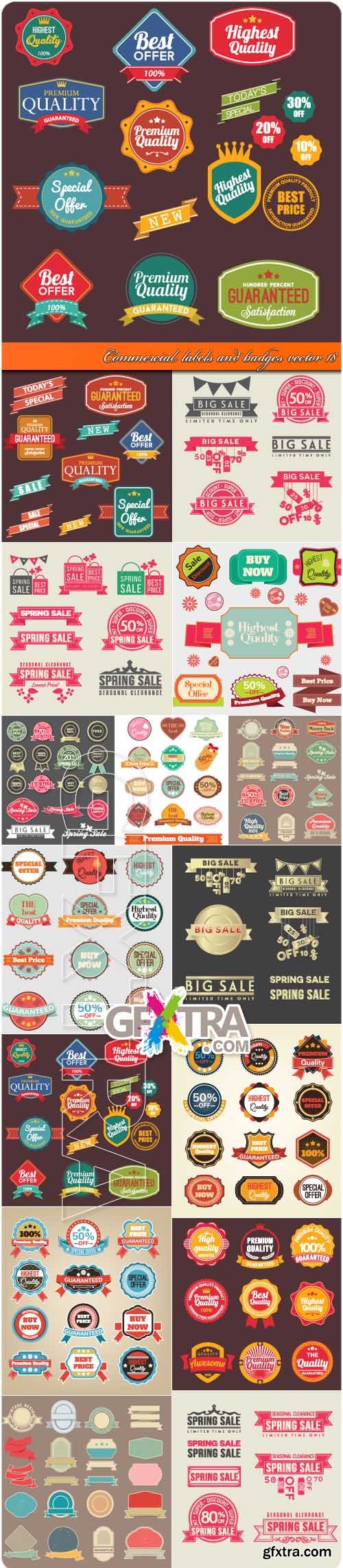 Commercial labels and badges vector 18