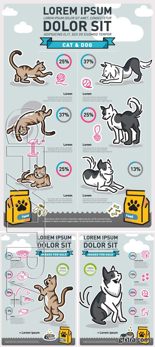 Stock Vectors - Infographic Food Cat And Dog