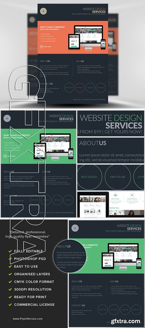 Dark Web Design Services Flyer Template