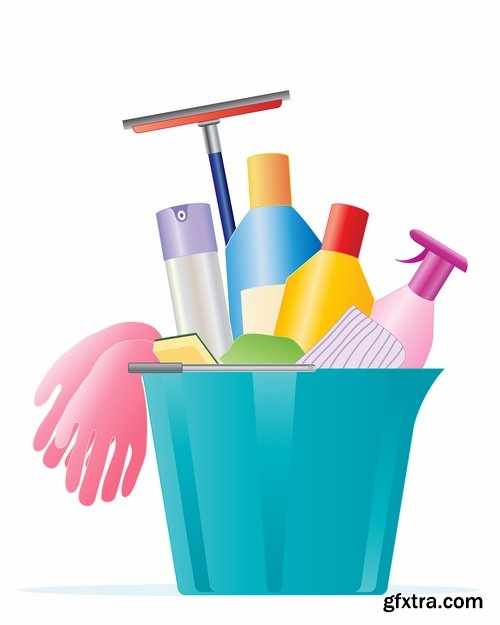 Collection of vector image detergents cleaning agents cleaning surface cleanliness 25 Eps