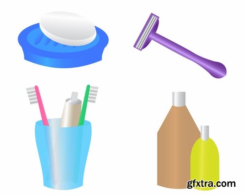 Collection of vector image detergents cleaning agents cleaning surface cleanliness 25 Eps