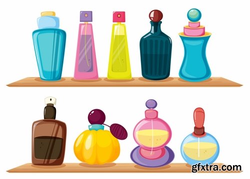 Collection of vector image detergents cleaning agents cleaning surface cleanliness 25 Eps