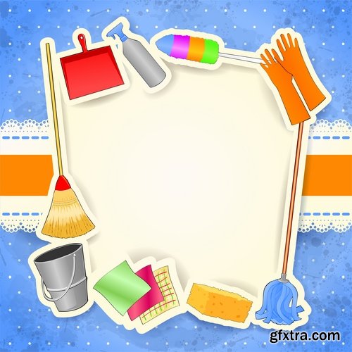 Collection of vector image detergents cleaning agents cleaning surface cleanliness 25 Eps