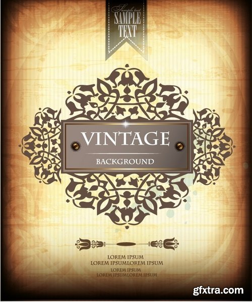 Collection of vector vintage background is a picture calligraphy 25 Eps