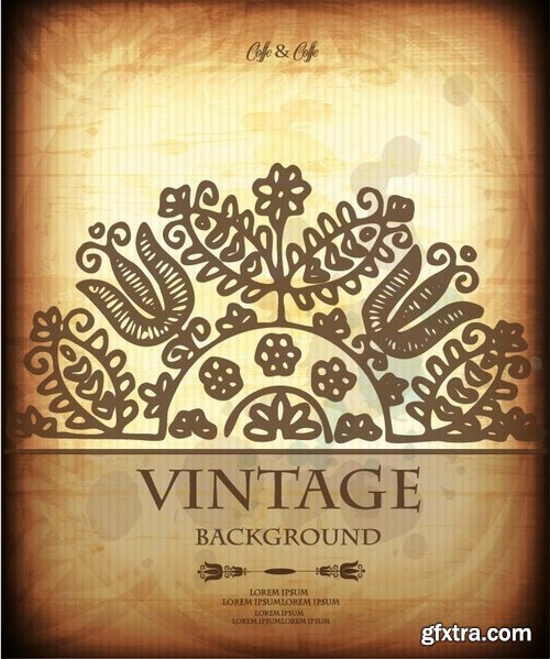 Collection of vector vintage background is a picture calligraphy 25 Eps