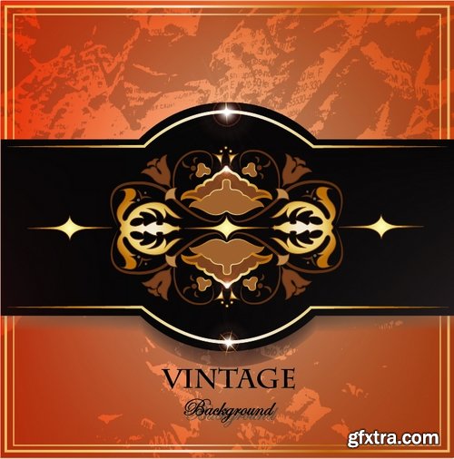 Collection of vector vintage background is a picture calligraphy 25 Eps