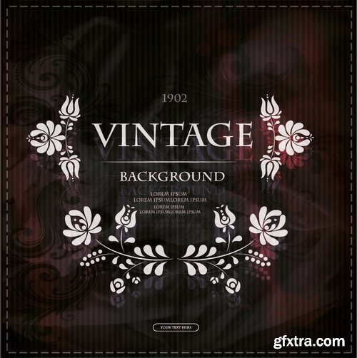 Collection of vector vintage background is a picture calligraphy 25 Eps