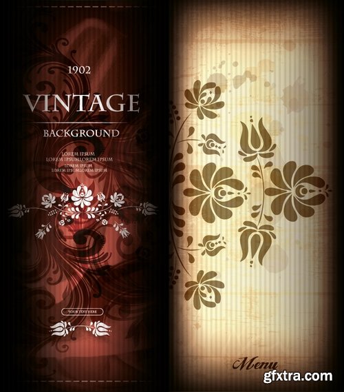 Collection of vector vintage background is a picture calligraphy 25 Eps