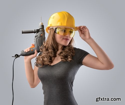 Collection of beautiful girl with tool woman working 25 HQ Jpeg