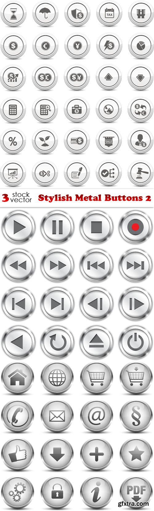 Vectors - Stylish Metal Buttons 2